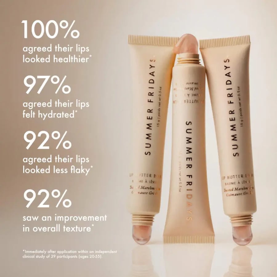 Summer Fridays  Lip Butter Balm Treatment for Hydration + Nourishing Shine - Toasted Marshmallow