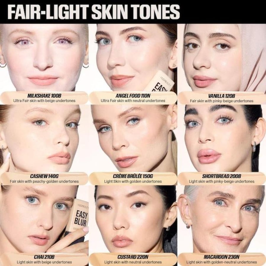 HUDA BEAUTY Easy Blur Natural Airbrush Foundation with Niacinamide - Custard 220N