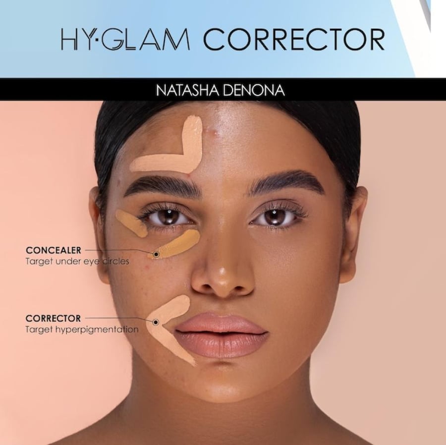 NATASHA DENONA  Hy-Glam Brightening & Hydrating Medium to Full Coverage Crease Proof Serum Color Correcto - C1