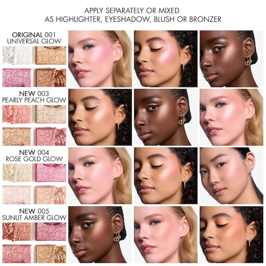 DIOR  Backstage Glow Maximizer Face Palette - 003 Pearly Peach Glow