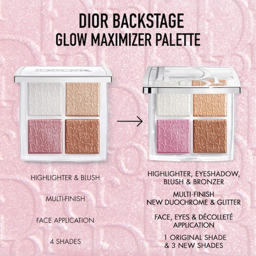 DIOR  Backstage Glow Maximizer Face Palette - 003 Pearly Peach Glow