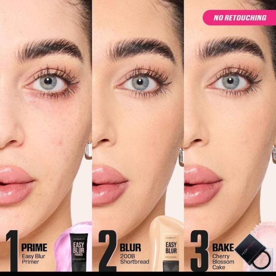 HUDA BEAUTY Easy Blur Natural Airbrush Foundation with Niacinamide - Custard 220N