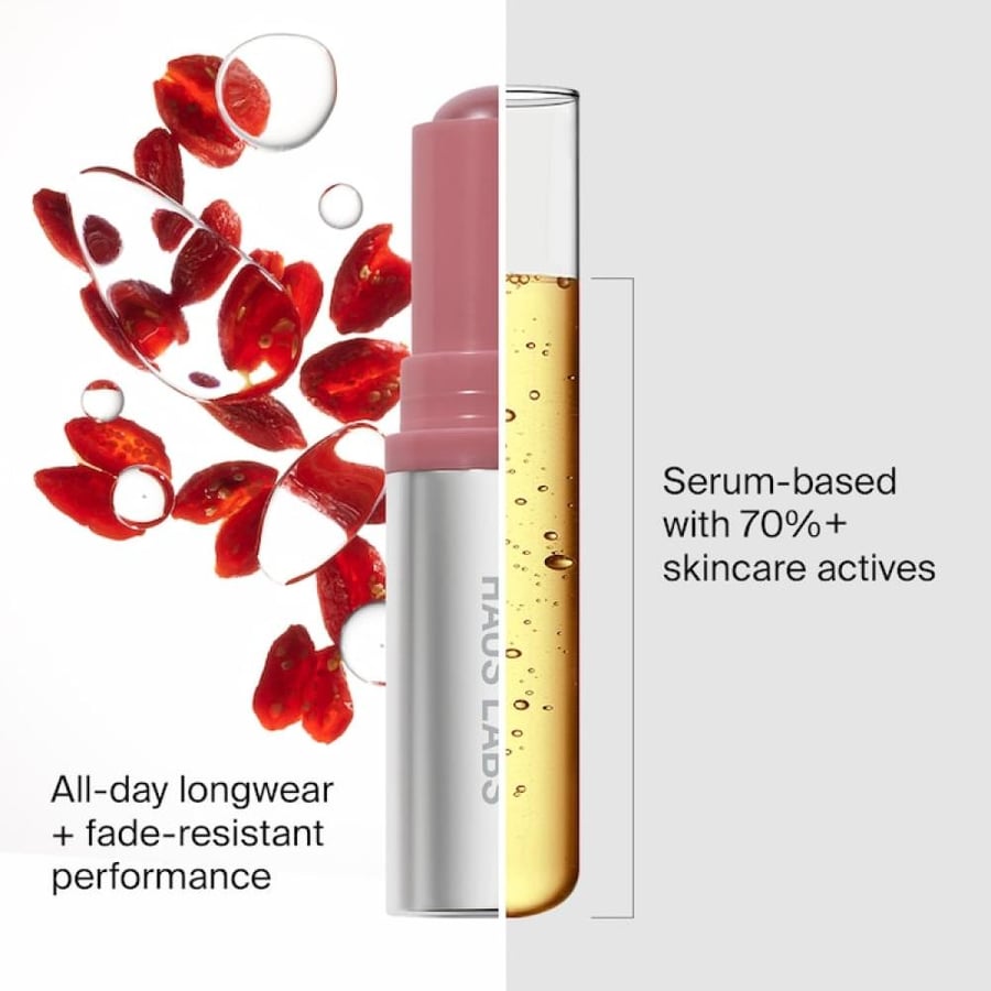 HAUS LABS Color Fuse Longwear Hydrating Glassy Lip + Cheek Blush Balm Stick - Glassy Rosette