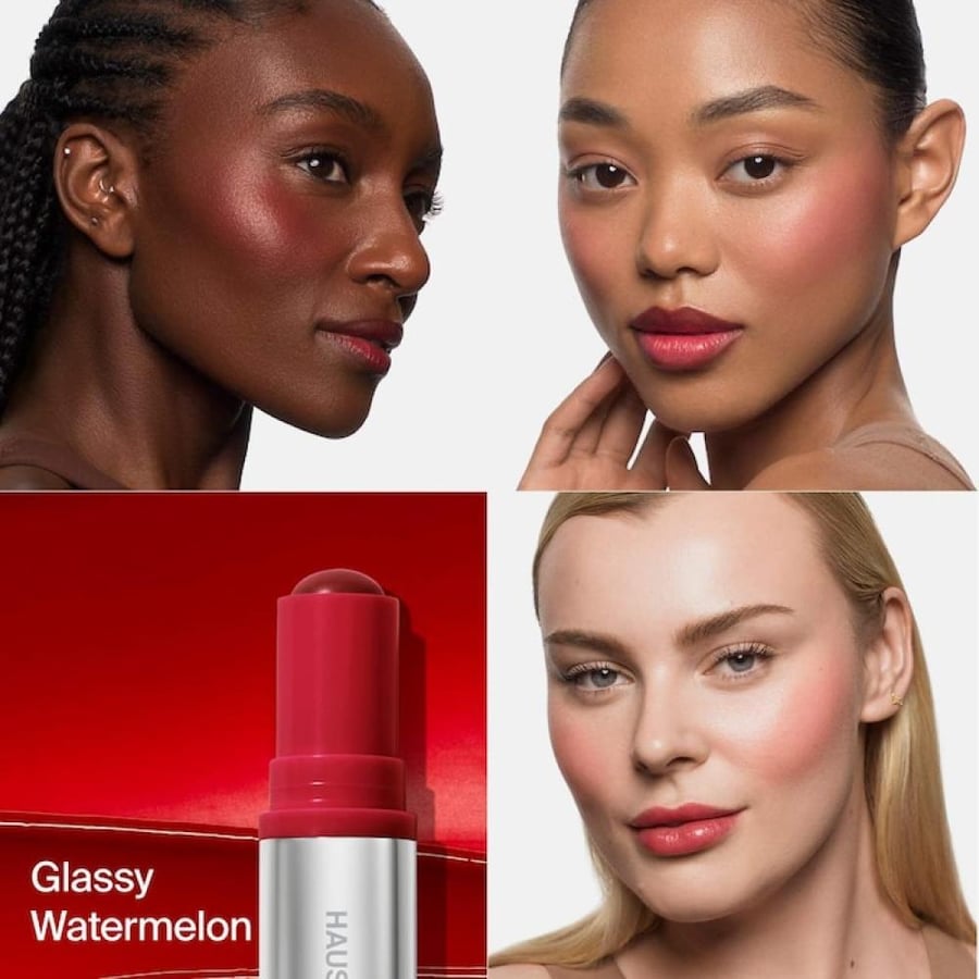 HAUS LABS BY LADY GAGA  Color Fuse Longwear Hydrating Glassy Lip + Cheek Blush Balm Stick - Glassy Watermelon