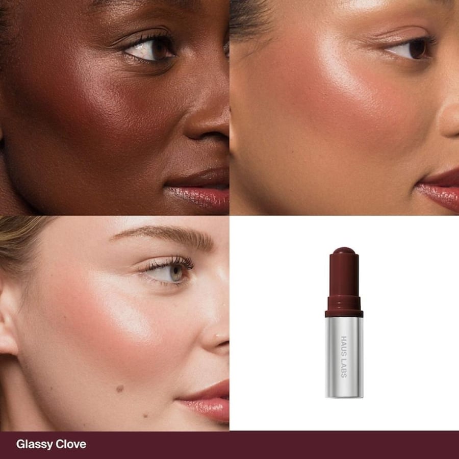 HAUS LABS BY LADY GAGA  Color Fuse Longwear Hydrating Glassy Lip + Cheek Blush Balm Stick - Glassy Clove