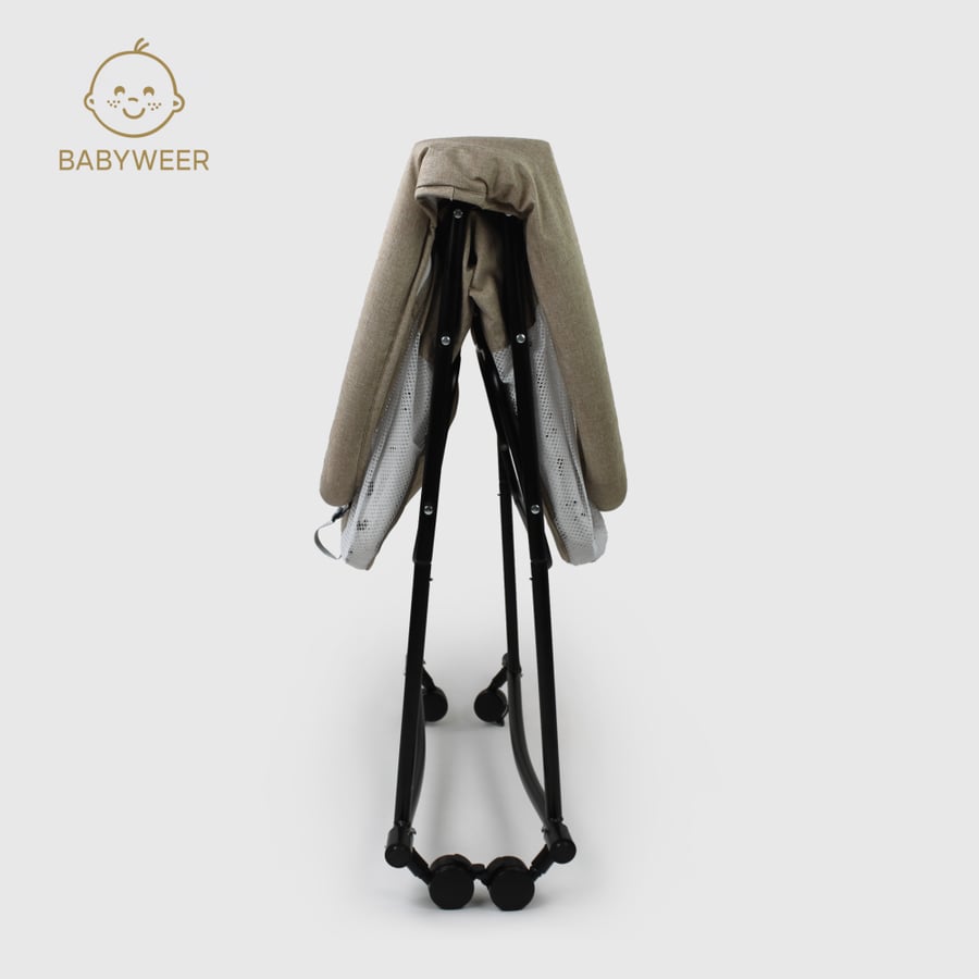 Baby rocking crib with wheels, foldable
