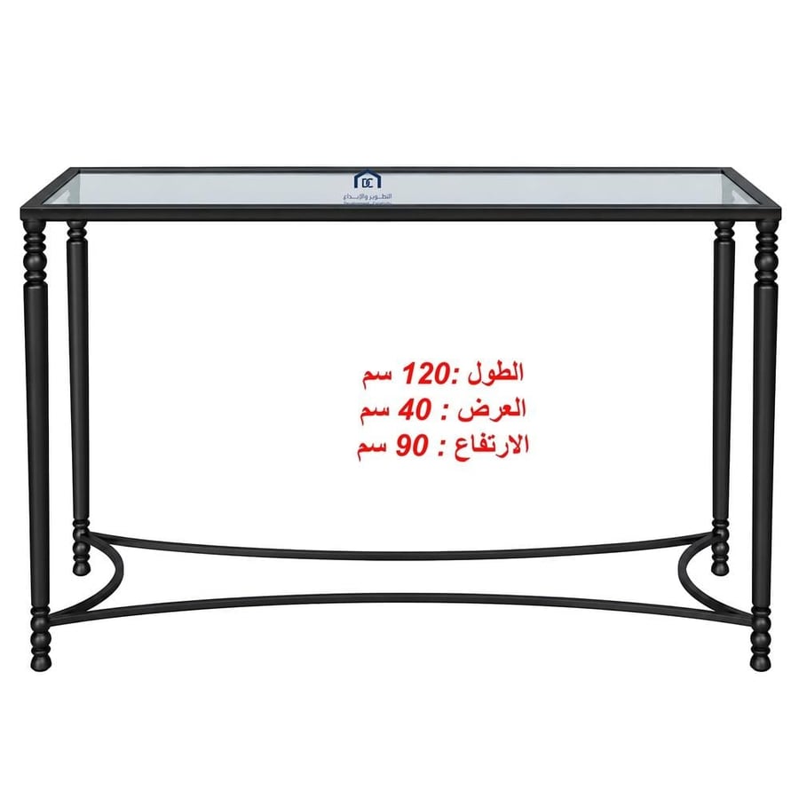 طاولة كونسول مدخل لون اسود  زجاج اسود