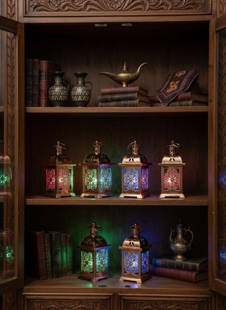 Ramadan lanterns, illuminated, with sounds, 6 pieces