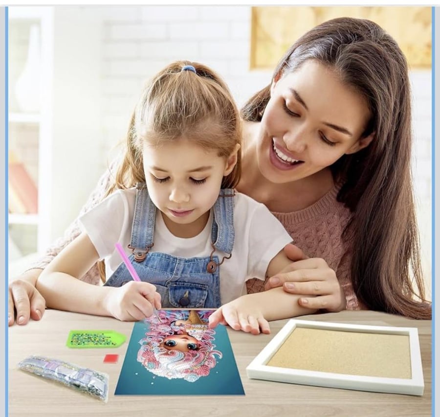 مجموعة أدوات الرسم الماسي ثلاثية الأبعاد للأطفال من براكتيس جيه كيو دين، لوحة فنية بالأحجار الكريمة للأطفال، مجموعة أدوات فنية وحرفية مرصعة بأحجار الراين، هدية يمكنك صنعها بنفسك للأطفال