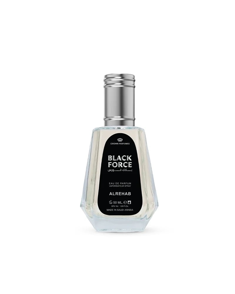 Luxurious Alrehab Black Force men perfume bottle