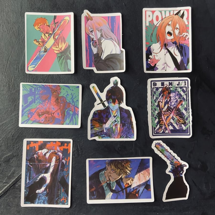 ستيكرات انمي رجل المنشار Anime Chainsaw Man Waterproof Stickers CHA3