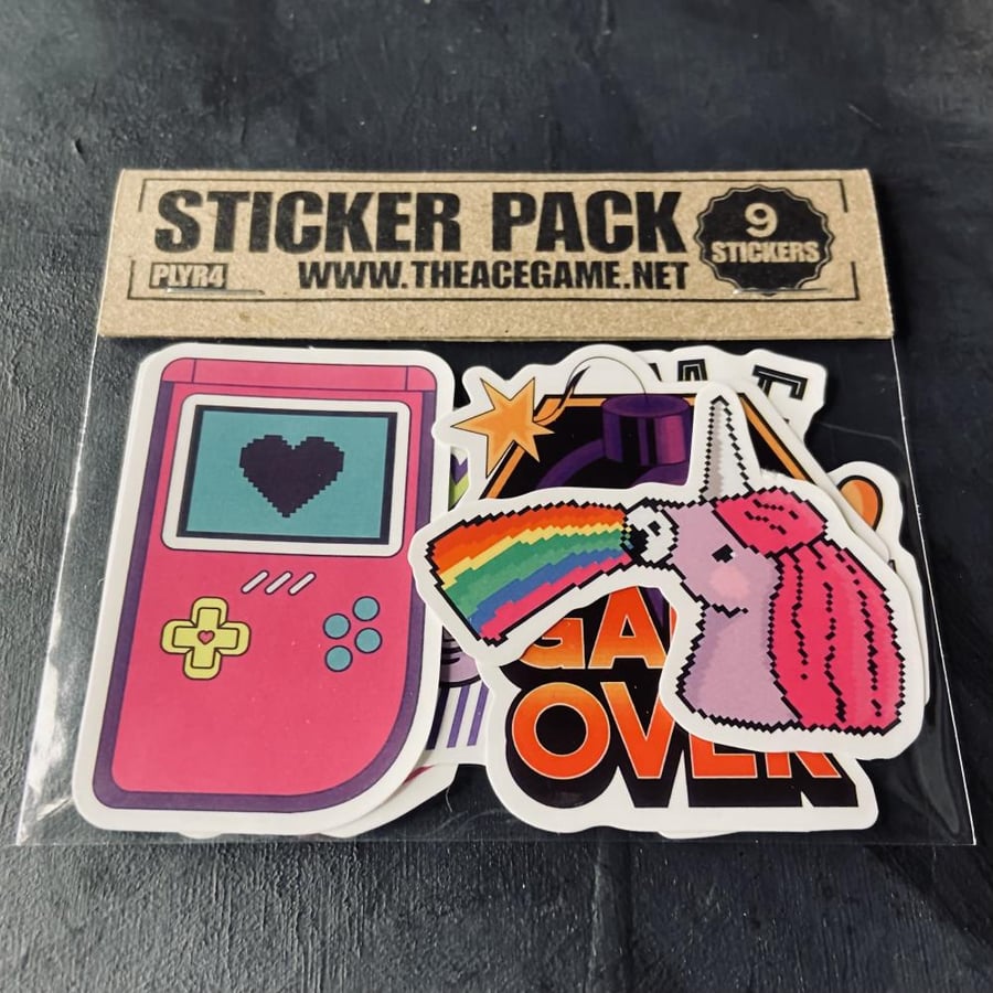 ستيكرات ريترو قيمرز Retro Games Waterproof Stickers PLYR4