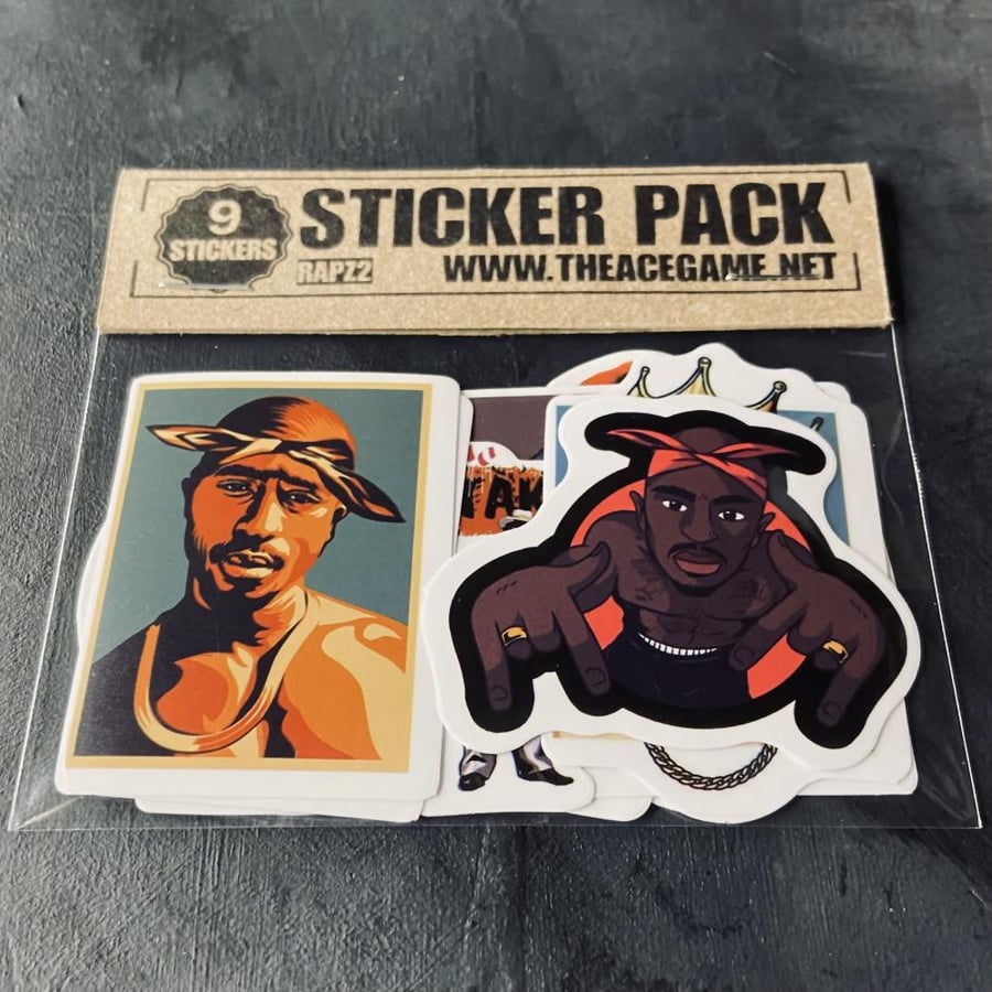 ستيكرات راب هيب هوب توباك Hip Hop 2PAC Stickers Waterproof RAPZ2