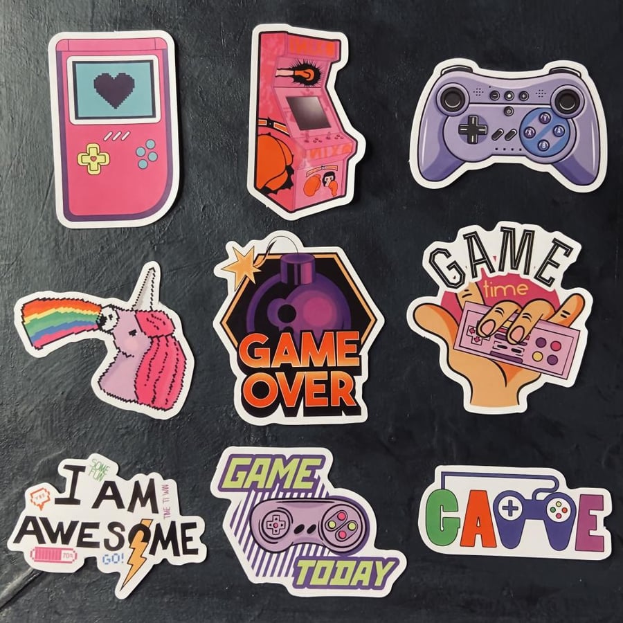 ستيكرات ريترو قيمرز Retro Games Waterproof Stickers PLYR4