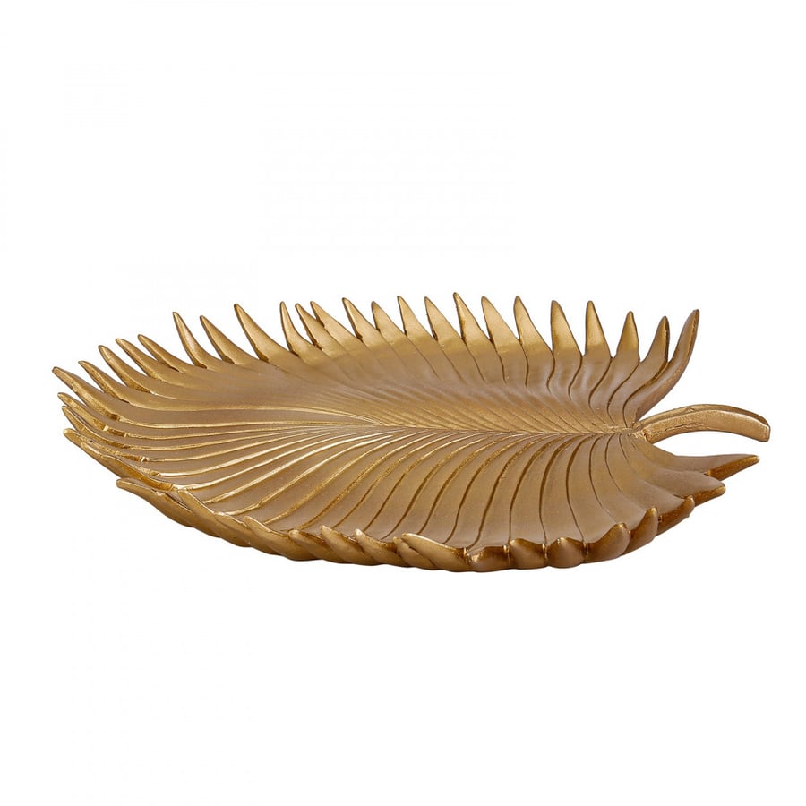 طبق زينة ذهبي فاخر Leaf