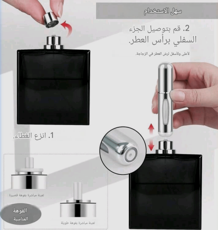 زجاجة عطر قابله الإعادة التعبئه لون فضي