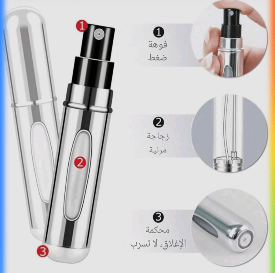 زجاجة عطر قابله الإعادة التعبئه لون فضي