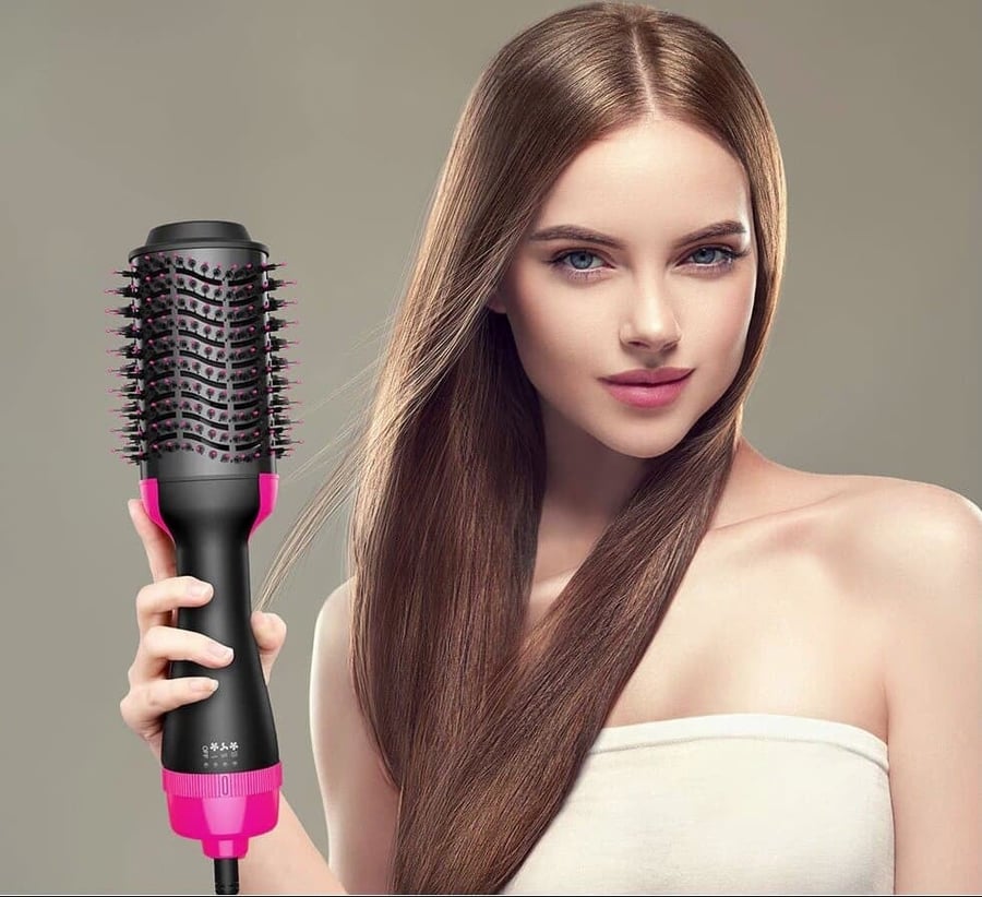 One-step hair styling brush and hair volumizer
