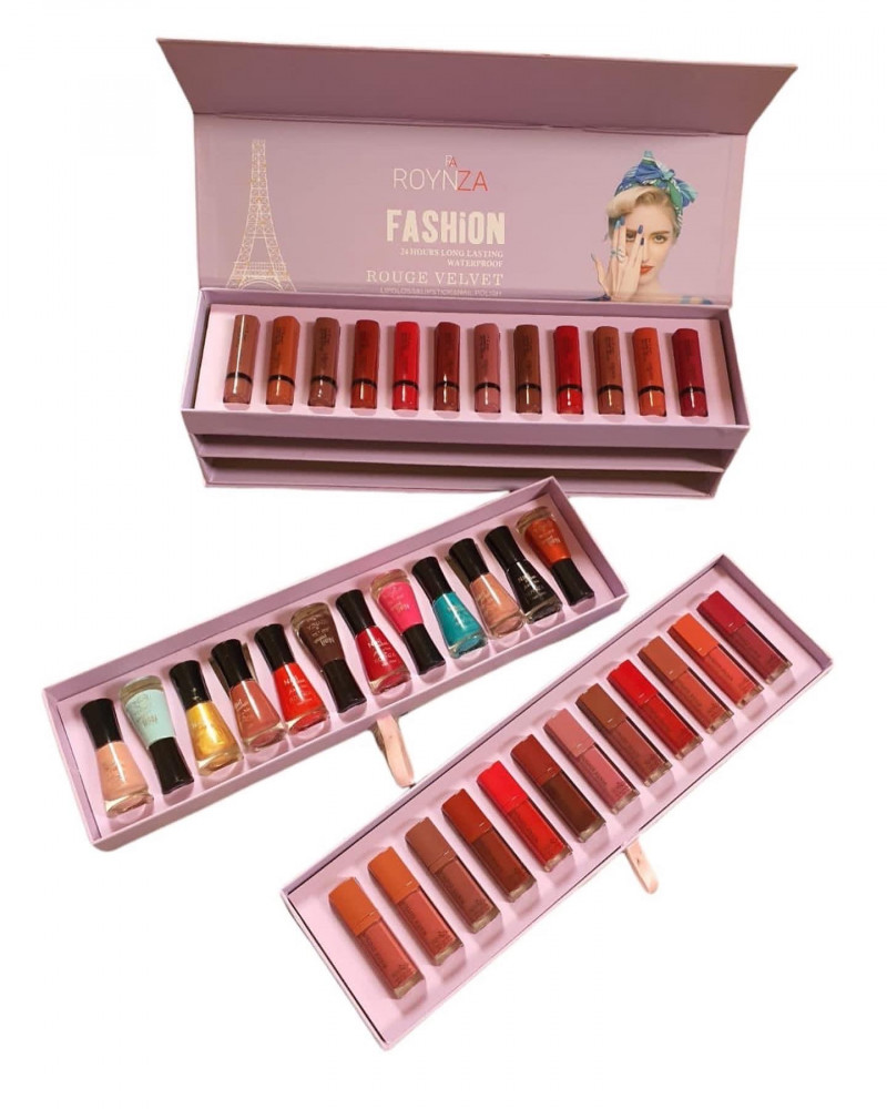 Box of lipsticks and nail polishes (2)