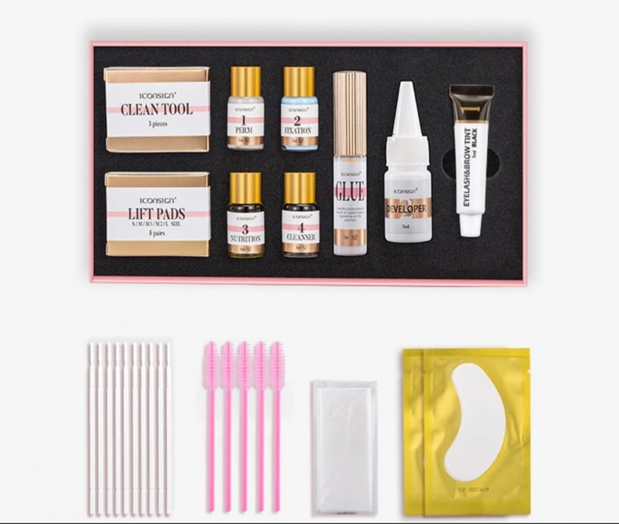 Eyelash and eyebrow lifting set