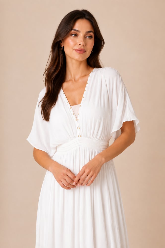Dress with distinctive shoulders