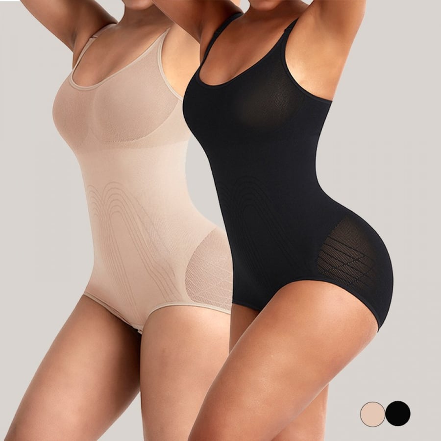 Body shaping waist trainer from above without sewing