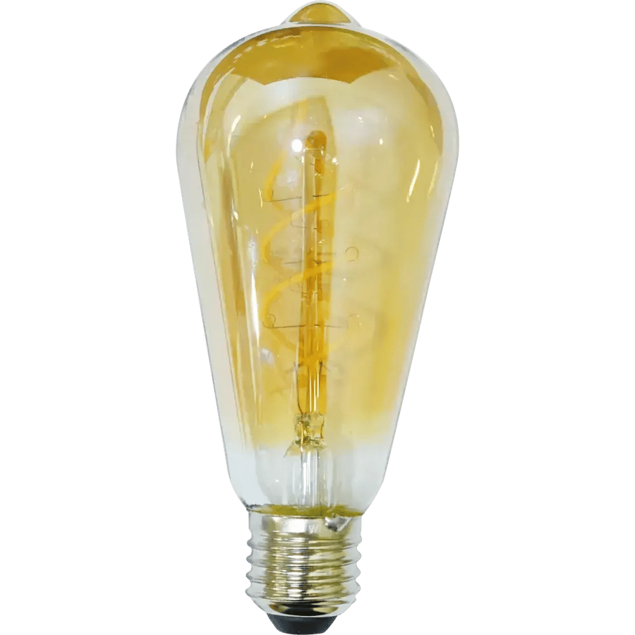 لمبة نجف ديكورية LED شكل كمثرى حلزوني 4 واط بقاعدة E27 - إضاءة صفراء شمسية دافئة