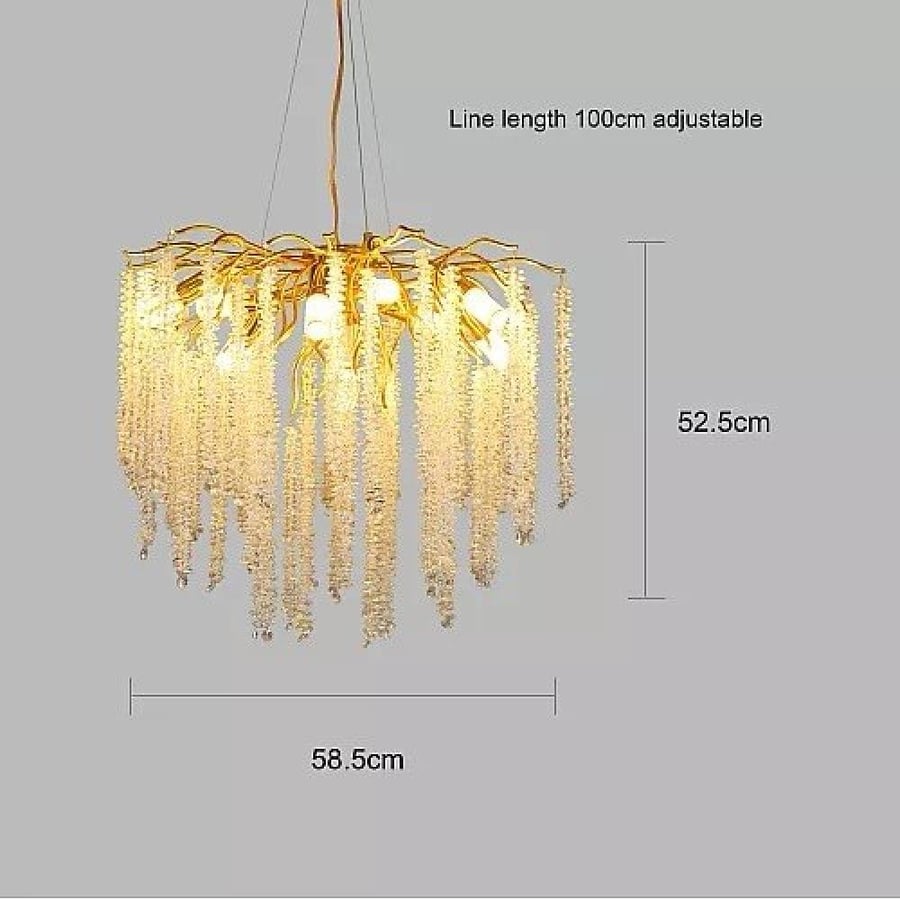 نجف مودرن العرض600 ذهبي+شفاف+عسلي E14*10L مقاس 60سم