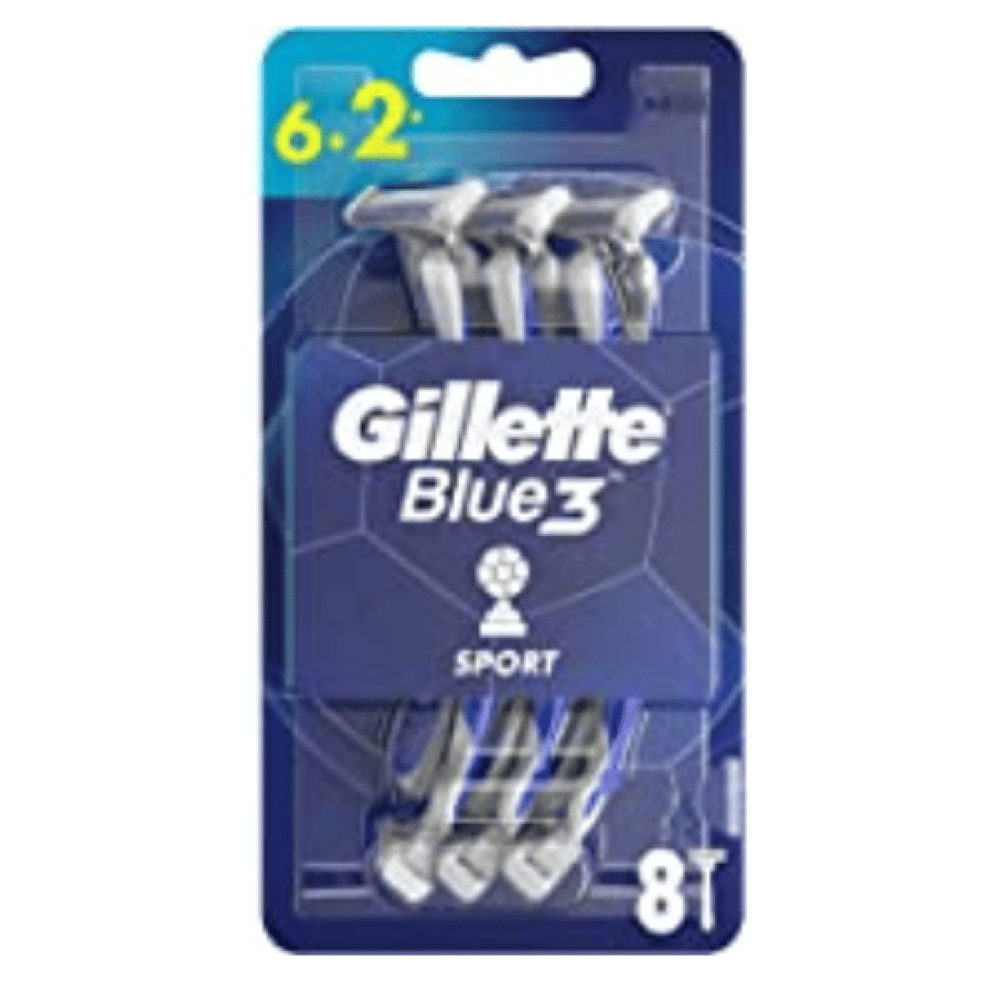 جيليت Blue3 ماكينة حلاقة 6 + 2 حزمة نفطة دوري أبطال كرة القدم