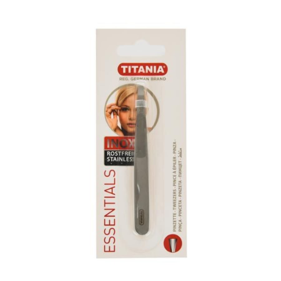 ملاقط من TITANIA مقاس 9 سم برأس مستقيم ، من الفولاذ المقاوم للصدأ ، مقاومة للصدأ