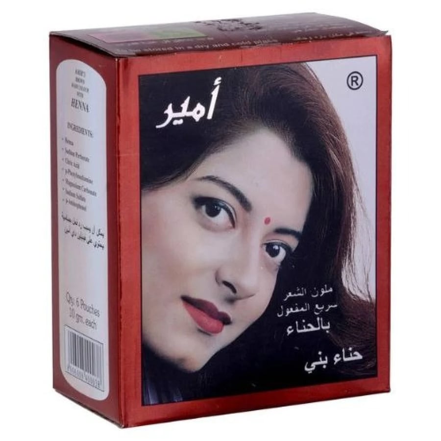 عبوة حنة تحتوي على 6 أكياس بني 10جم من امير
