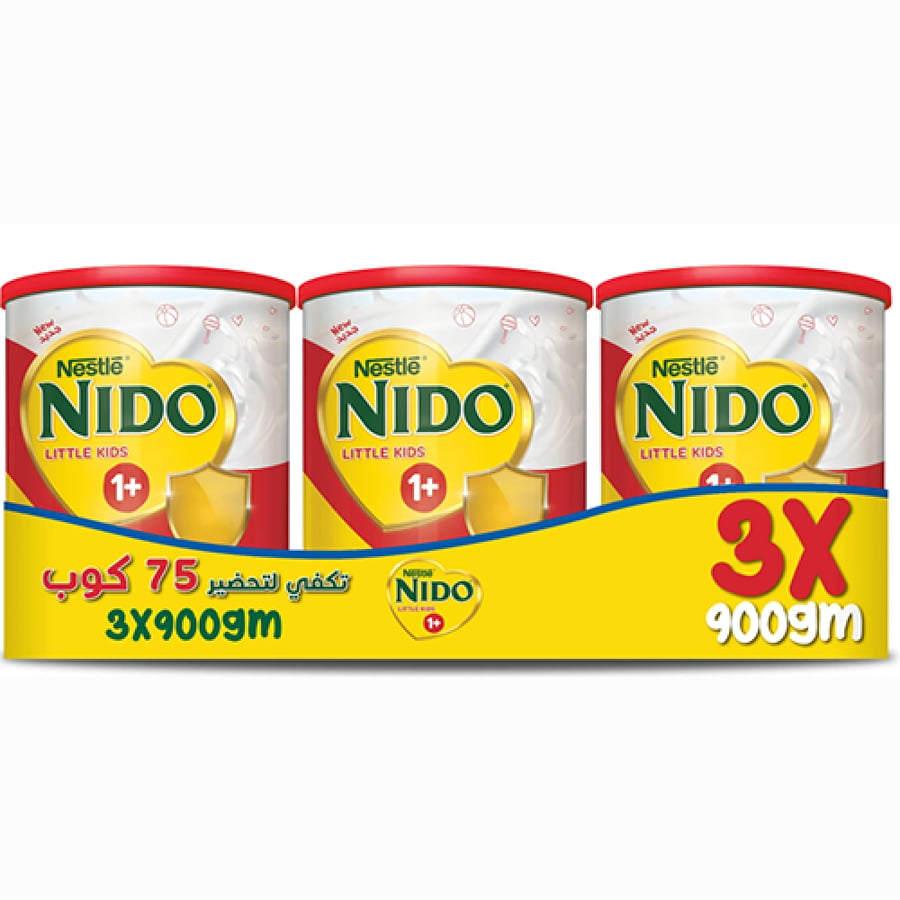 نيدو واحد بلس حليب اطفال (من 1-3 سنوات) 900 جم (3 عبوات)