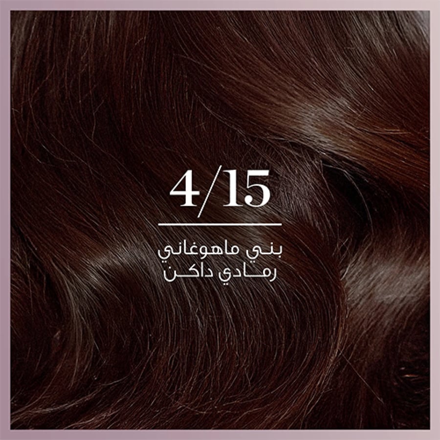 كوليستون ديلوكس صبغة شعر بني ماهوغاني رمادي داكن 0% أمونيا 4/15