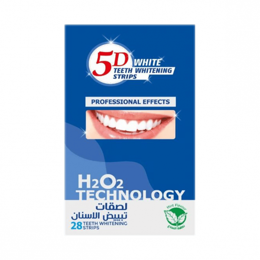 لصقات 5D لتبييض الاسنان بنكهة النعناع - 28 قطعة