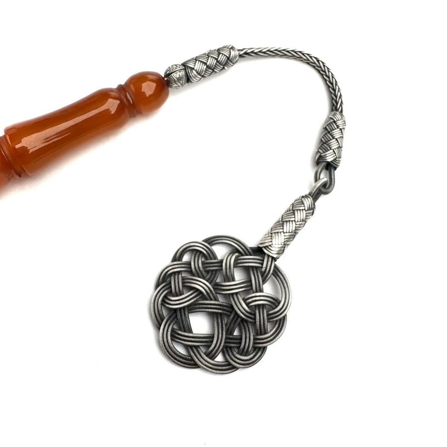 Apricot beige - Turquoise and silver separators