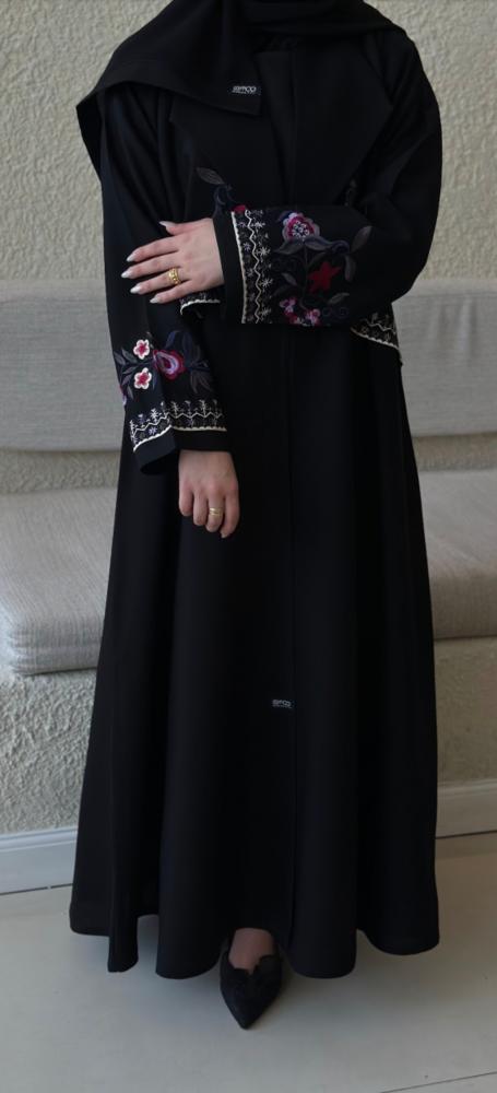 Pink floral abaya