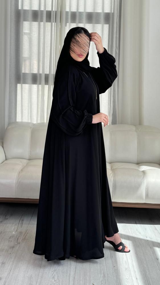Double gusset elastic abaya