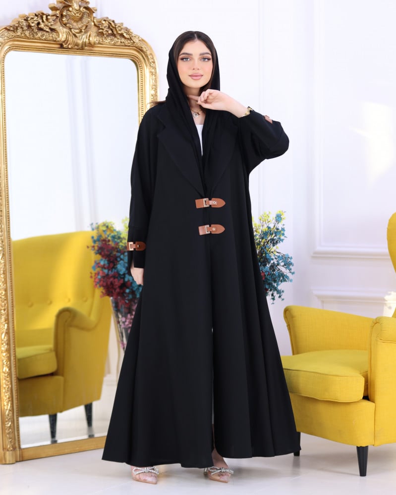 عباية كلوش بخطاف جلد