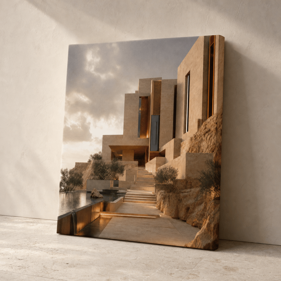 مبنى صحراوي هندسي