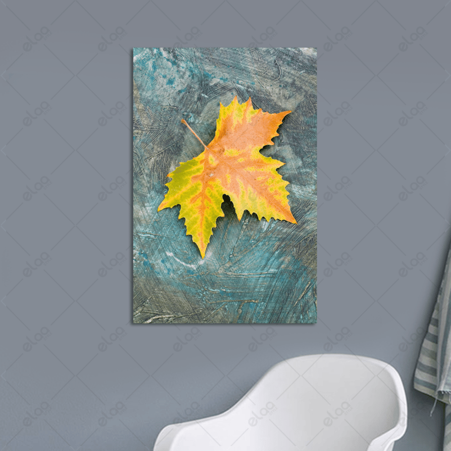 Abstract art painting of autumn leaves