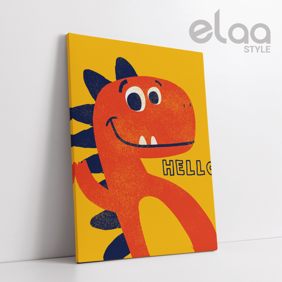 Hand-drawn artistic dinosaur painting