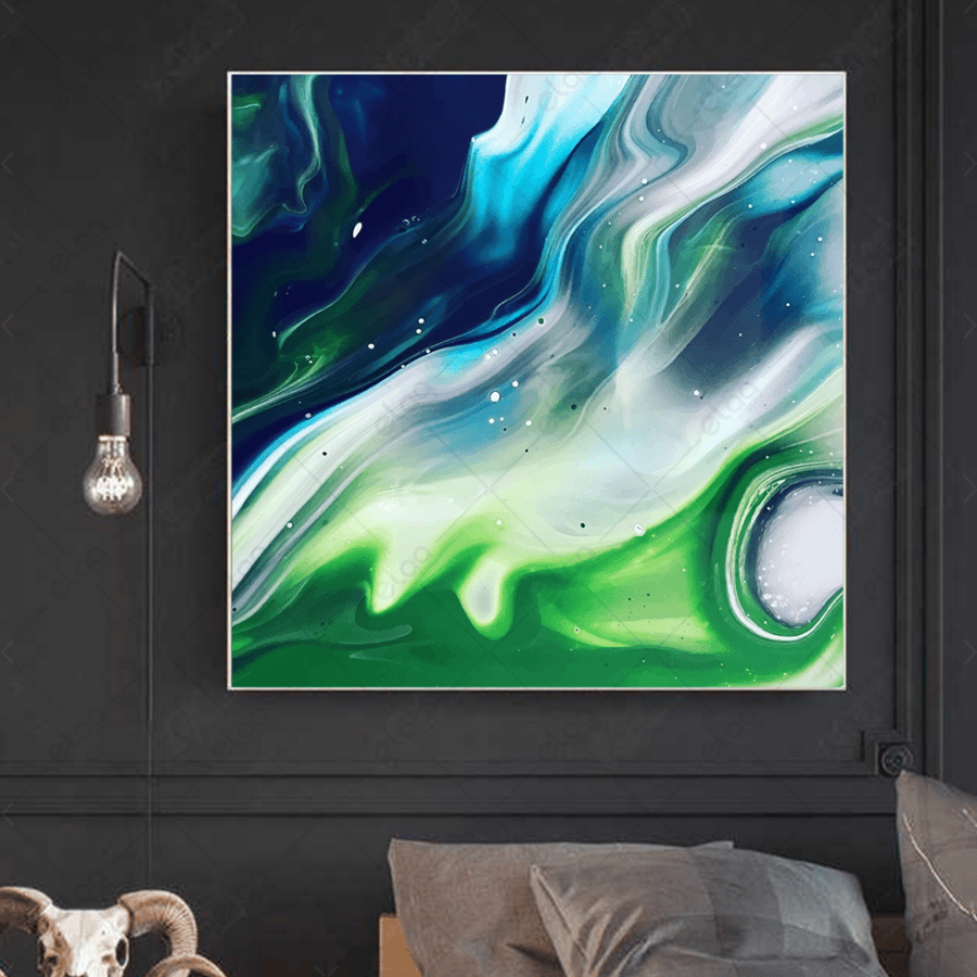 Abstract art painting in multiple colors