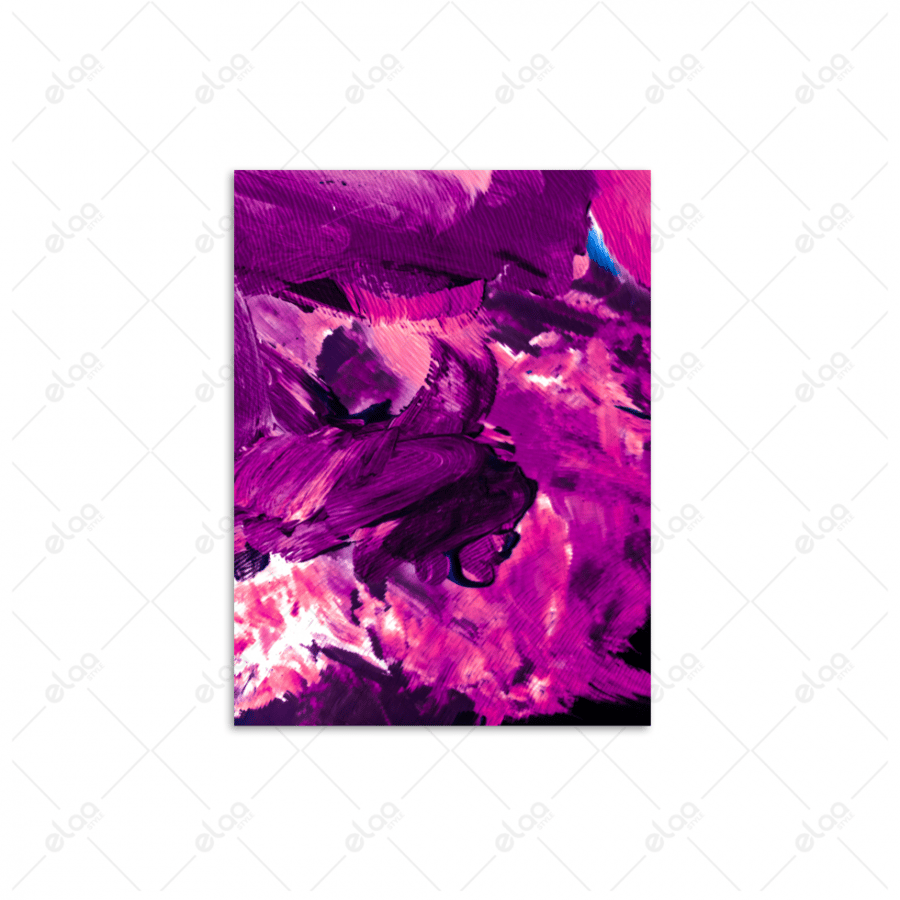 Abstract art paintings in shades of purple and blue