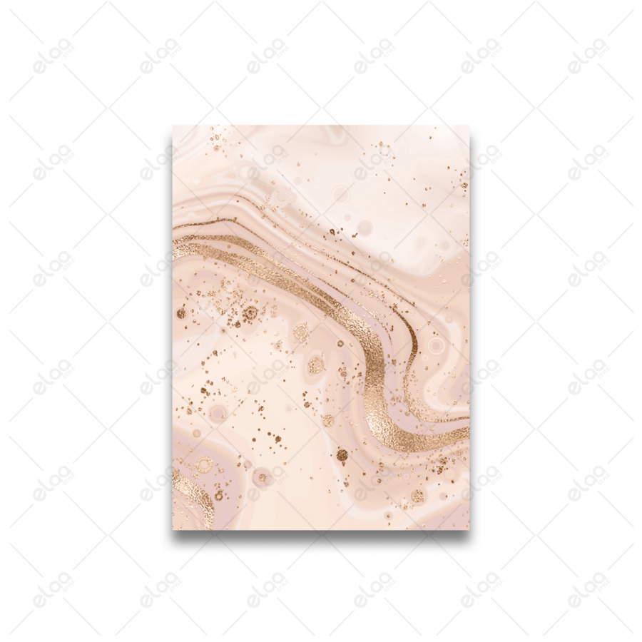 Abstract art paintings in shades of pink and gold
