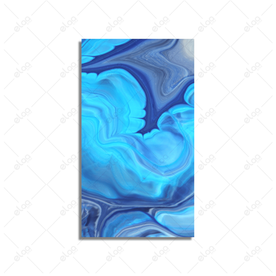 Abstract art paintings, blue sea waves fabric