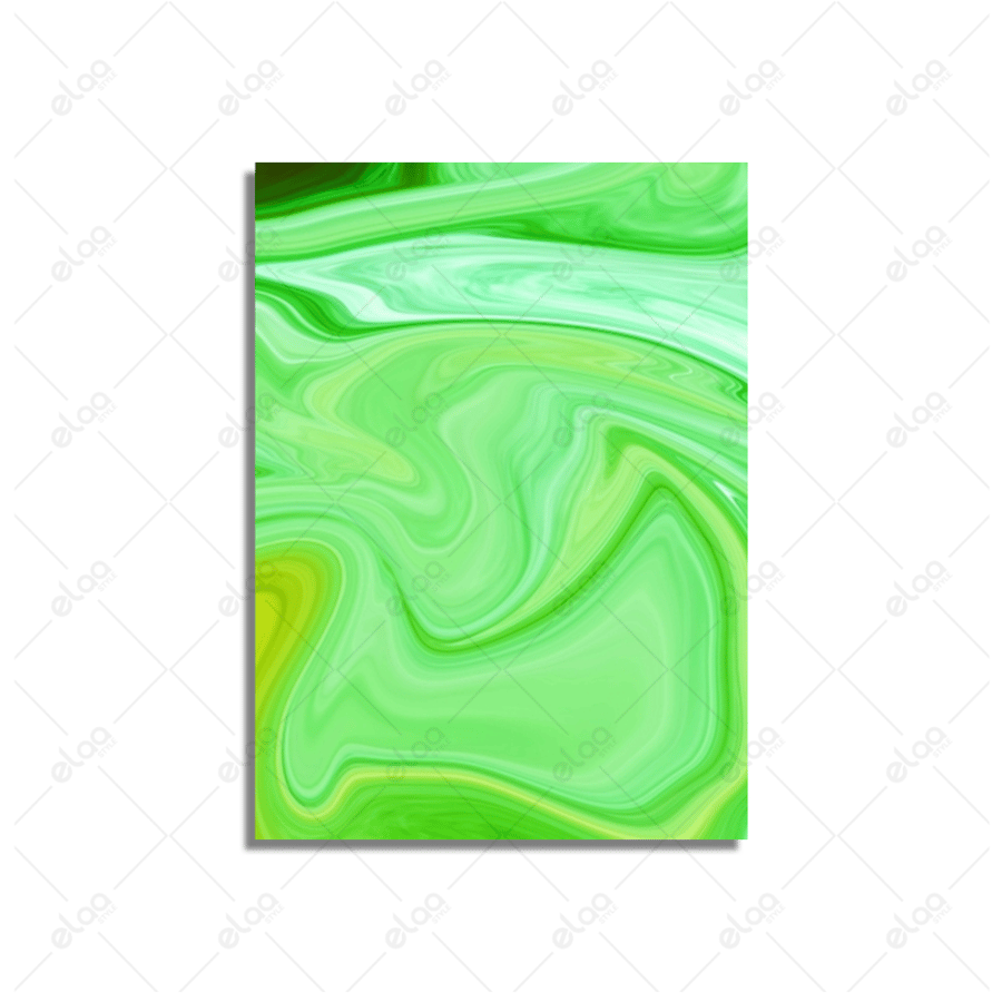 Abstract art paintings in green and yellow