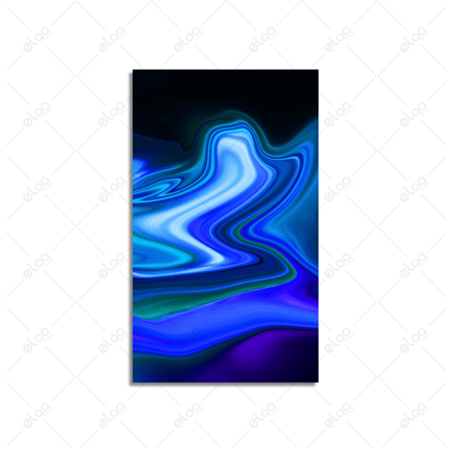 Abstract art paintings in shades of blue and purple