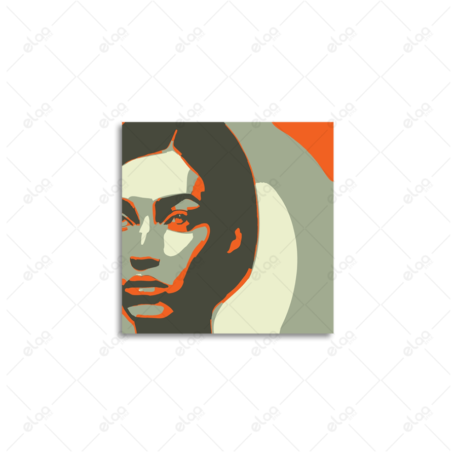 Abstract art painting of a woman