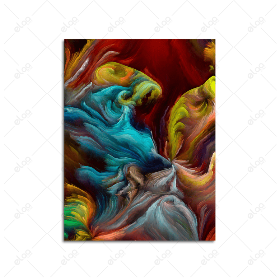 Abstract art painting in multiple colors