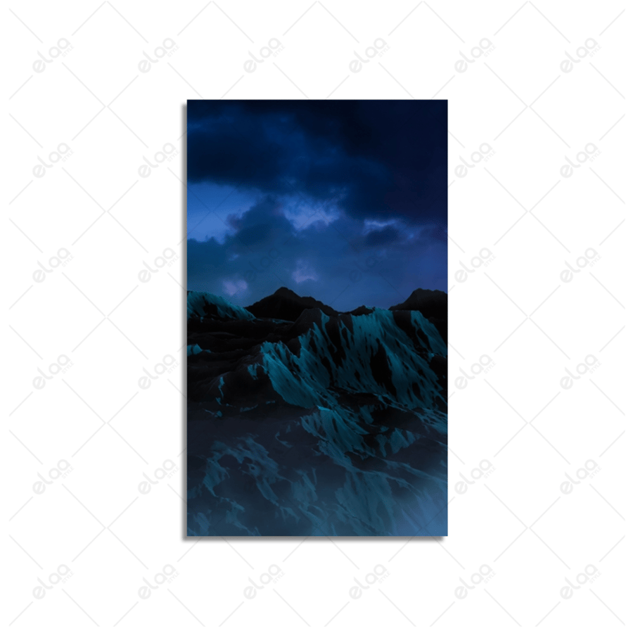 Abstract art paintings in black and blue